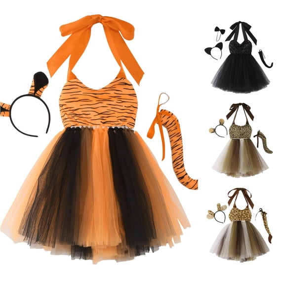 Zylarhe Girls Dresses Toddlers Halloween Witch Fancy Party Dress Set with Hat Orange 2-4 Years