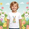 thumbnail image 1 of Zylarhe Girls Easter Shirt Easter Holiday Celebration Graphic Tee Soft Casual Short Sleeve T-Shirt For Boys Kids Top 8-9 Years White, 1 of 3