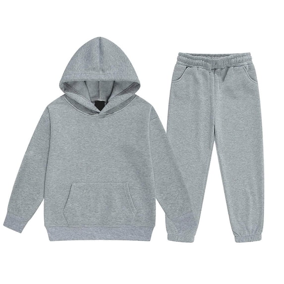 Zylarhe Girls Long Sleeve Hoodie and Pants Set Soft Comfy Sweatsuit for Toddler Kids Casual Outfit 3-4 Years Grey
