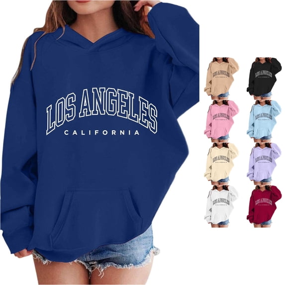 Zylarhe Girls Pullover Girls Hoodies and Sweatshirts for Girls Cute Long Sleeve Pullover Sweatshirt for Kids with Soft Comfortable Feel Navy 12-13 Years