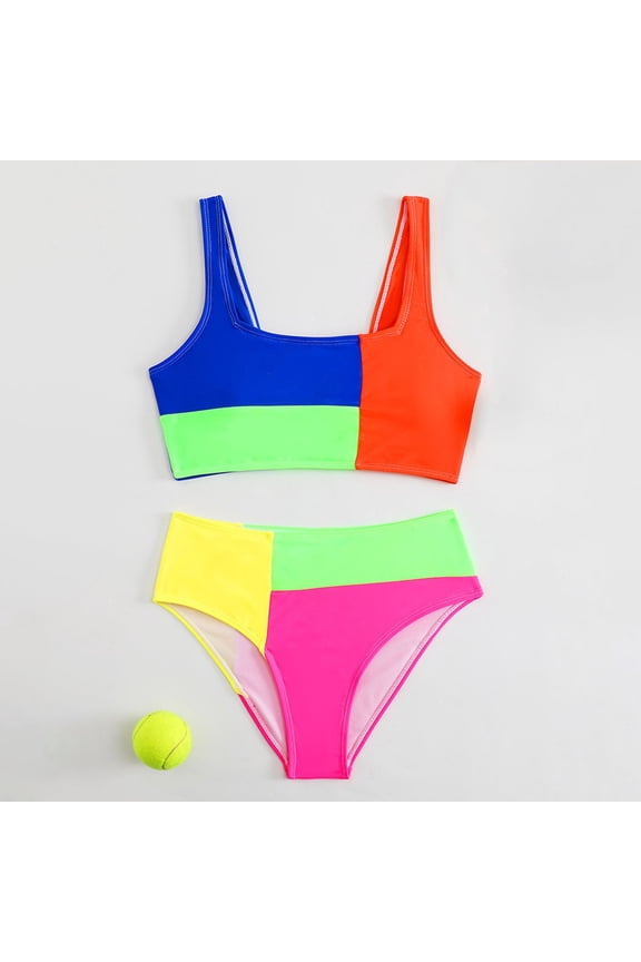 Girls Swimsuit, Girls' Summer Floral Print Crisscross Tie Dye Swimsuit Cute Two Piece Bikini Set for Beach Pool Party 12-13 Years White