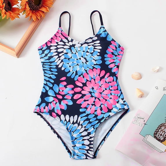 Zylarhe Girls Swimsuit, Girls Swimwear Surf Girls Beach Sport Swimsuit for Playful Water Adventures 10 Years Navy