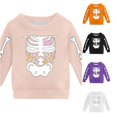 thumbnail image 1 of Zylarhe Halloween Sweatshirts for Kids Boys Girls Halloween Print Pullover Hoodie Crewneck Cute Pumpkin Design Casual Pink 13-14 Years, 1 of 4
