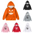 thumbnail image 1 of Zylarhe Halloween Sweatshirts for Kids Boys Halloween Hoodie Pullover Sweatshirt with Print Soft Blend Casual Winter Orange 11-12 Years, 1 of 4