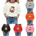 thumbnail image 1 of Zylarhe Halloween Sweatshirts for Kids Girls Halloween Sweatshirt Cute Print Long Sleeve Crewneck Pullover Casual Kids White 9-10 Years, 1 of 4