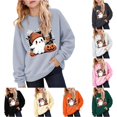 thumbnail image 1 of Zylarhe Halloween Sweatshirts for Kids Halloween Graphic Hoodie for Girls Cozy Sweatshirt Pattern Autumn Party Wear Light Gray 1-2 Years, 1 of 4