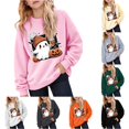 thumbnail image 1 of Zylarhe Halloween Sweatshirts for Kids Halloween Graphic Hoodie for Girls Cozy Sweatshirt Pattern Autumn Party Wear Pink 1-2 Years, 1 of 4