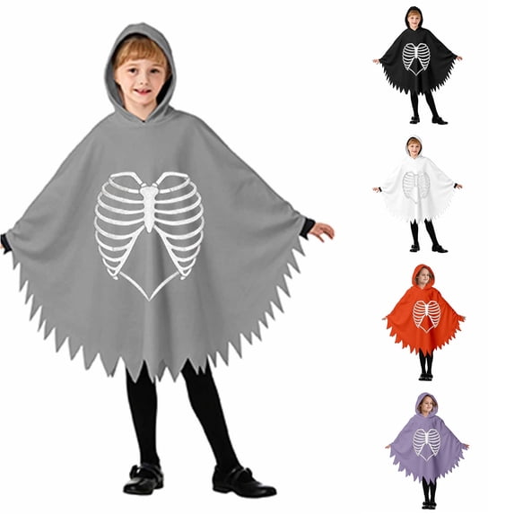 Zylarhe Kids Halloween Dancewear Jumpsuit for Stage Performances Party Events Playful Home Outfit Grey 5-6 Years