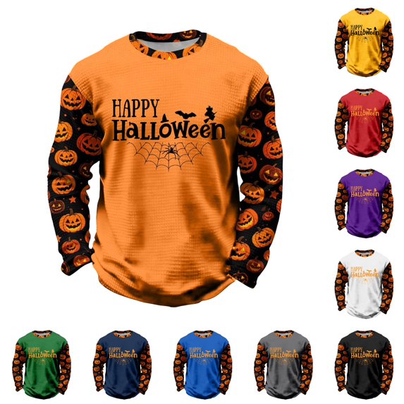 Zylarhe Kids Halloween Sweatshirts Halloween Theme Kids Sweatshirt Cozy Long Sleeve Orange 4-5 Years