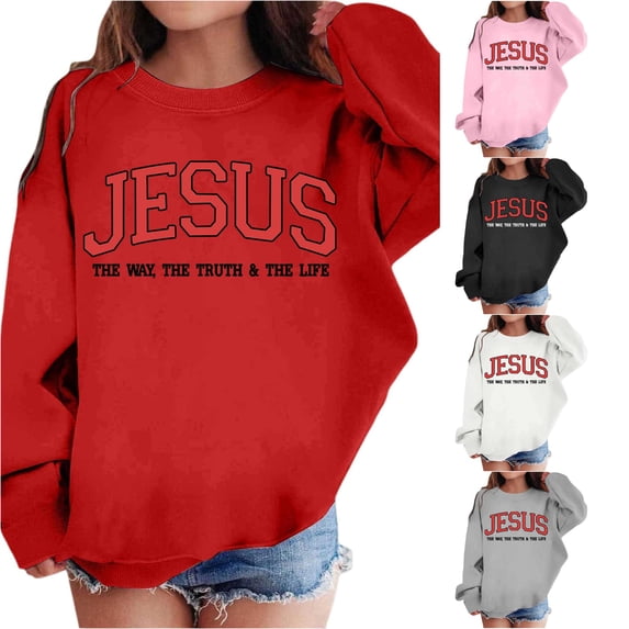 Zylarhe Kids Hoodies Stylish Round Neck Printed Casual T Shirt for Women Men Comfortable Daily Outfit with Jeans and Sneakers Soft Touch Red 3-4 Years