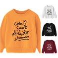 thumbnail image 1 of Zylarhe Kids Sweatshirts Boys Long Sleeves Warm Pullover Letter Printed Casual Thick Round Neck Children's Wear for Winter Yellow 8-9 Years, 1 of 3