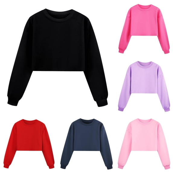 Zylarhe Kids Sweatshirts Child Toddler Boys Girls Long Sleeve Prints Warm Hoodie Pullover Tops Kids Outfits Sweat Suit with Fun Print Design Black 6-7 Years