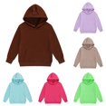 thumbnail image 1 of Zylarhe Kids Sweatshirts Girl Boy Hoodie Long Sleeve Soft Sweatshirt Graphic Hoody Kids Cute Pullovers Top Clothes for Girls with Cute Design Coffee 8-9 Years, 1 of 4