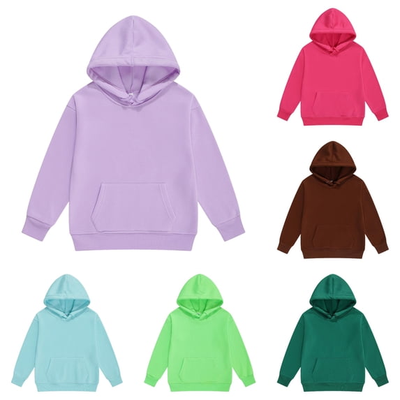 Zylarhe Kids Sweatshirts Girl Boy Hoodie Long Sleeve Soft Sweatshirt Graphic Hoody Kids Cute Pullovers Top Clothes for Girls with Cute Design Purple 8-9 Years