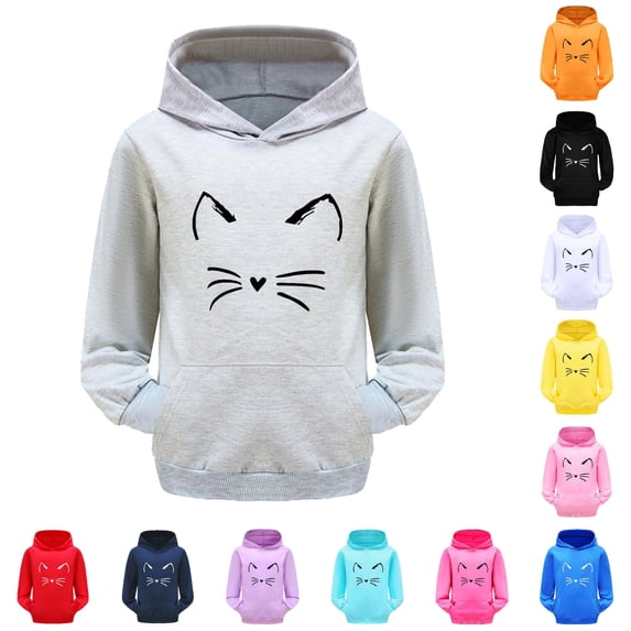 Zylarhe Kids Sweatshirts Girls Casual Crewneck Sweatshirts Long Sleeve Cute Pullover Oversized Lightweight Tops with Soft Comfortable Feel Grey 4-5 Years