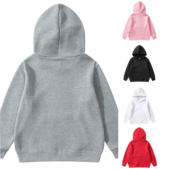 Zylarhe Kids Sweatshirts Girls Casual Long Sleeve Hoodies Cute Oversized Pocket Sweatshirt Tops with Trendy Oversized Silhouette Grey 3-4 Years