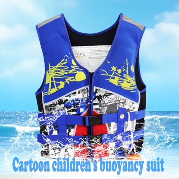 Zylarhe Life Jackets for Kids,Girls Swimwear Life Vest Style Bathing Suit For Pool Beach Outdoor Comfortable Durable For Ages 4 To 10 Years Old Blue 5-6 Years