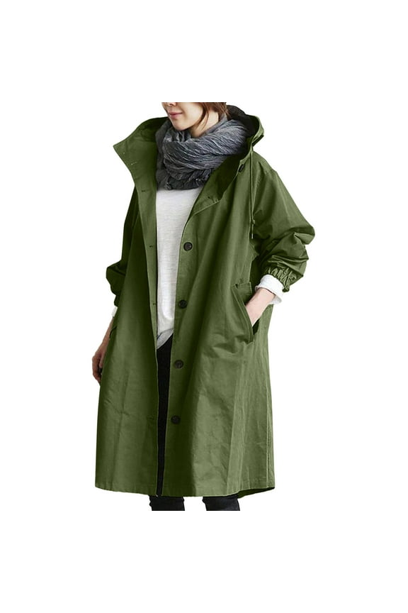 Loose Fit Hooded Anorak Coat for Women Elegant Comfortable Windbreaker Outerwear Wild Winter Style Long Casual Jacket