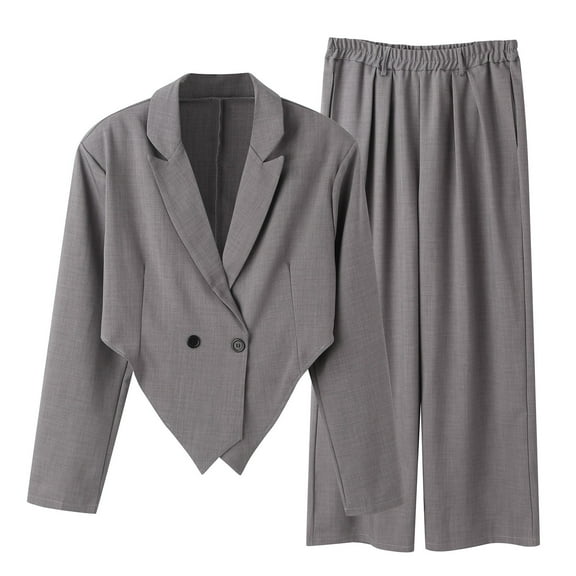 Zylarhe Male Autumn And Winter Trendy Loose Long Sleeve Novelty Lapel Small Suit Straight Trousers Casual Two Piece Set Men Suit Big And Tall