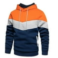 thumbnail image 1 of Zylarhe Male Color Blocked Loose Casual Jacket With Side Seam Pockets And Hooded Sweatshirt Mens Zip up Sweatshirts, 1 of 2