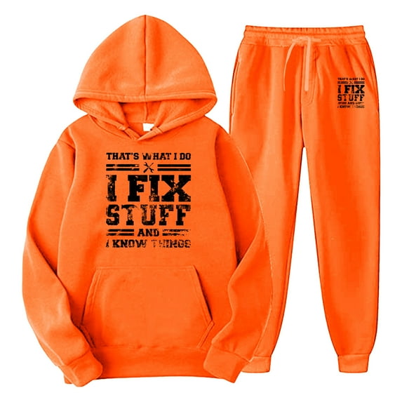Zylarhe Men And Women Autumn And Winter Fashion Casual I Fix Stuff Printed Sweater Pants Sports Suit Mens Slim Fit 3 Piece Suit