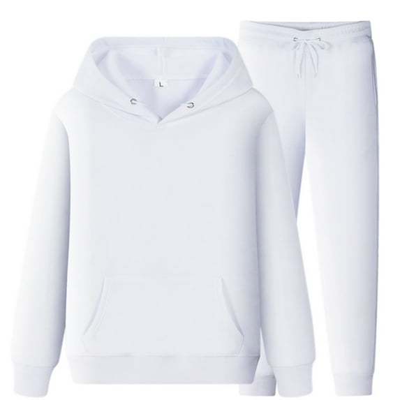 Zylarhe Men And Women Sports Suit Autumn And Winter Leisure Solid Color Hooded Sweater Pants With Tassels Sports Suit Suits Memorabilia