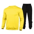 thumbnail image 1 of Zylarhe Men Solid Color Hoodie Black Sweatpants Casual Loose Business Comfortable Trendy Two Piece Set Mens Suits Slim Fit, 1 of 4
