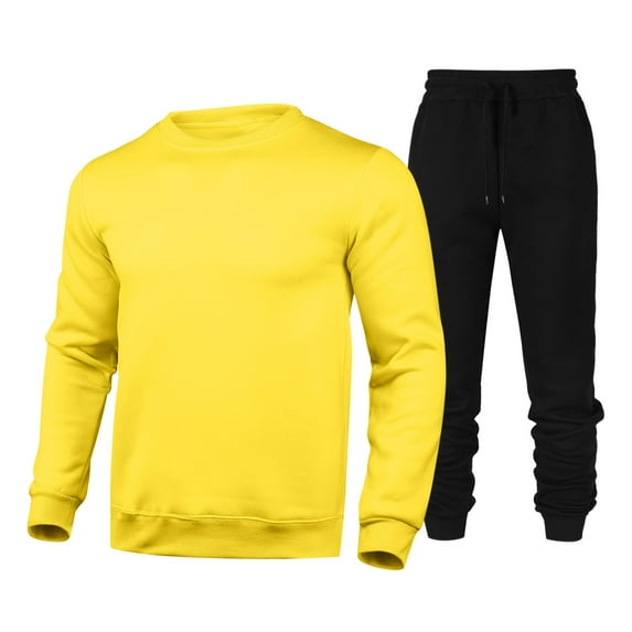 Zylarhe Men Solid Color Hoodie Black Sweatpants Casual Loose Business Comfortable Trendy Two Piece Set Mens Suits Slim Fit