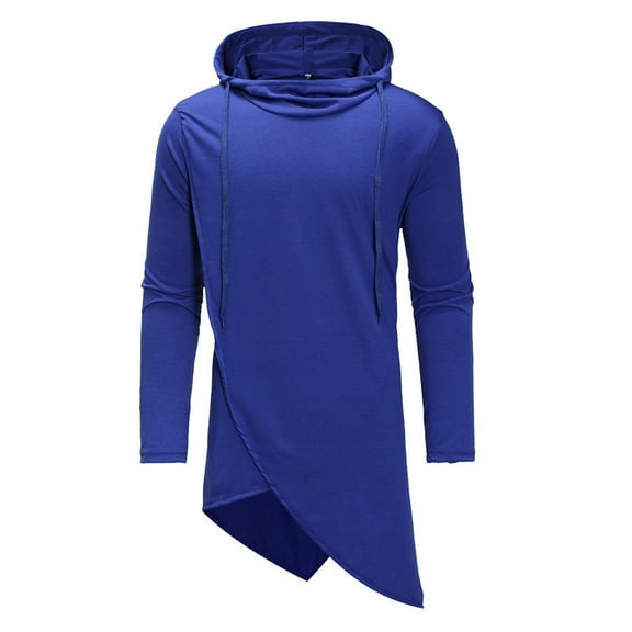 Zylarhe Men Splicing Hooded Solid Trench Coat Jacket Cardigan Long Sleeve Outwear Blouse Hooded Sweatshirt Men