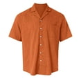 thumbnail image 1 of Zylarhe Men T Shirts 2025 Men's Linen Shirt Hawaii Channeling Hugh Lapel Shirt Casual Sports Beach Short Sleeved Shirt Turn Button, 1 of 4
