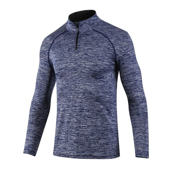 Zylarhe Men T Shirts Autumn And Winter Running Basketball Training Fitness Wear Men's High Necked Outdoor Quick Drying Sports Long Sleeved Men's T Shirt Men Shirts