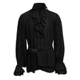 thumbnail image 1 of Zylarhe Men T Shirts Fashion Men Bandage Long Sleeve Shirt Gothic Man Blouse Long Sleeve Mens Shirts, 1 of 1