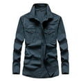thumbnail image 1 of Zylarhe Men T Shirts Men's Casual Fashion Solid Color Personality Long Sleeve Shirt Mens Blouse, 1 of 2