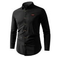 thumbnail image 1 of Zylarhe Men T Shirts Men's Casual Long Sleeve Shirt With Color Contrast And Pocket British Style Slim Fit Button Up Shirt For Spring And Autumn Man Jumpsuit, 1 of 4