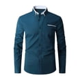 thumbnail image 1 of Zylarhe Men T Shirts Men's Casual Long Sleeve Shirt With Pocket Stylish Everyday Wear Lightweight And Comfortable Option For Any Occasion Mens Blouse, 1 of 5