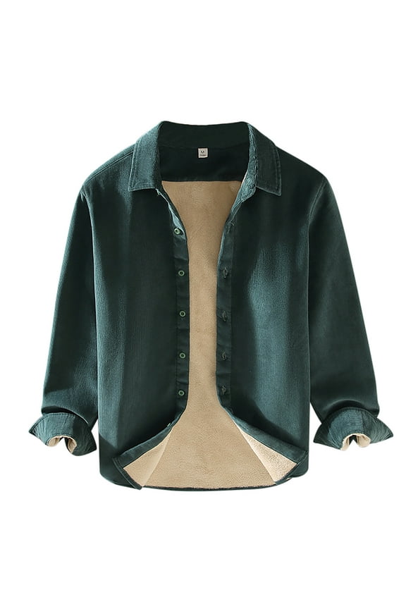 Men T Shirts Men's Casual Solid Corduroy And Shirt Long Sleeve Pocket Less Lapel Top Mens Designer Fashion Shirts