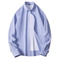 thumbnail image 1 of Zylarhe Men T Shirts Men's Fashion Shirt Long Sleeve Spring Trend Handsome Casual Striped Shirt Man Large Button, 1 of 2