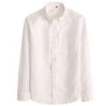 thumbnail image 1 of Zylarhe Men T Shirts Men's Oxf Ord Fabric Long Sleeve Casual Shirt Minimalist Design Piece Pajama, 1 of 4