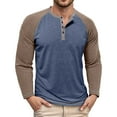 thumbnail image 1 of Zylarhe Men T Shirts Men's Slim Fit T Shirts Casual Basic Tee Round Neck Button Detail Long Sleeve Top For Daily Wear Comfortable Soft Fabric Fall Winter Clothes Microfiber Tee Shirts for Men, 1 of 8