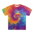 thumbnail image 1 of Zylarhe Men T Shirts Men's Tie Dye Colorful T Shirt Novelty Tie Dye Style Short Sleeve Spiral Stripe Print Men Medium Shirts, 1 of 4