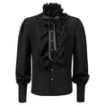 thumbnail image 1 of Zylarhe Men T Shirts Mens Shirt Gothic Ruffled Clothing Print Sleeve, 1 of 8