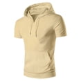 thumbnail image 1 of Zylarhe Men T Shirts Mens Summer Fashion Leisure Sports Solid Color Hoodie Pullover Shirt T Shirt Top Blouse Mens Compression Shirt, 1 of 9