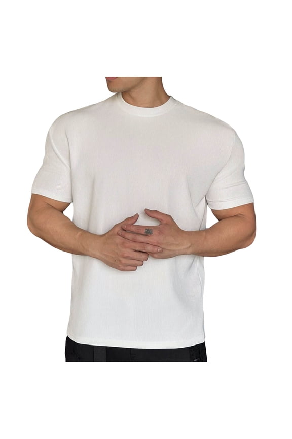 Men T Shirts Summer Texture Pads Shoulder Pads Sleeves Quick Drying Fitness Exercise Short T Large Tall T Shirts for Men