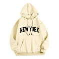 thumbnail image 1 of Zylarhe Men Women Letter Graphic Hooded Print Hooded Collar Long Sleeve Sweatshirt Tops Plain Sweatshirts for Men, 1 of 3