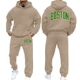 thumbnail image 1 of Zylarhe Men's And Women's Autumn And Winter Fashion Casual Letter Printed Sports Long Sleeved Hoodie Set Cool Suits for Men, 1 of 7