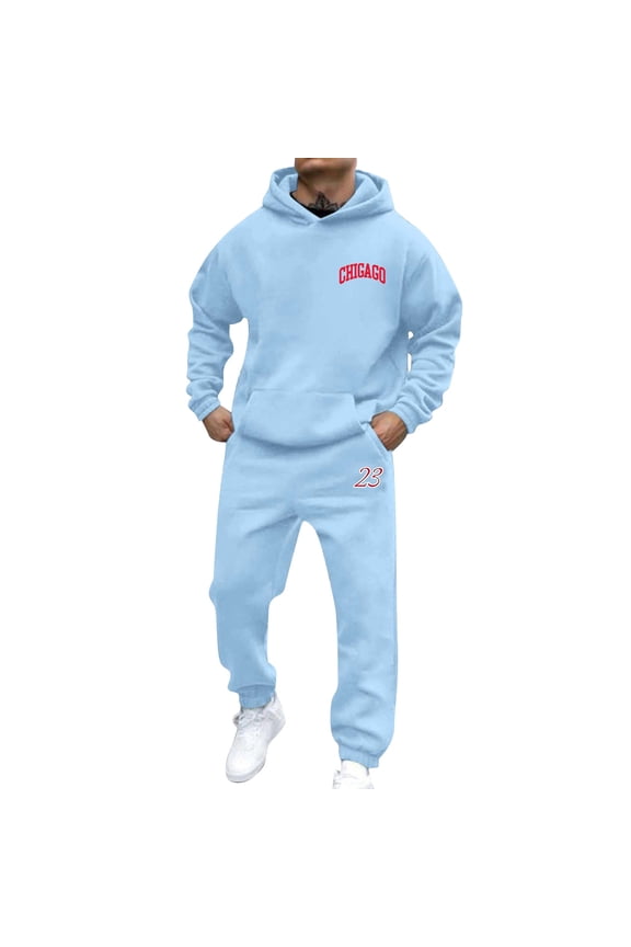 Men's And Women's Autumn And Winter Fashion Casual Letter Printed Sports Long Sleeved Hoodie Set High End Suit