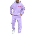 thumbnail image 1 of Zylarhe Men's And Women's Autumn And Winter Fashion Casual Letter Printed Sports Long Sleeved Hoodie Set High End Suit, 1 of 4