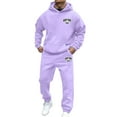 thumbnail image 1 of Zylarhe Men's And Women's Autumn And Winter Fashion Casual Letter Printed Sports Long Sleeved Hoodie Set Jacket Pants for Men, 1 of 4
