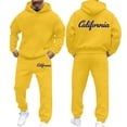 thumbnail image 1 of Zylarhe Men's And Women's Autumn And Winter Fashion Casual Letter Printed Sports Long Sleeved Hoodie Set Men Hop Suit, 1 of 7