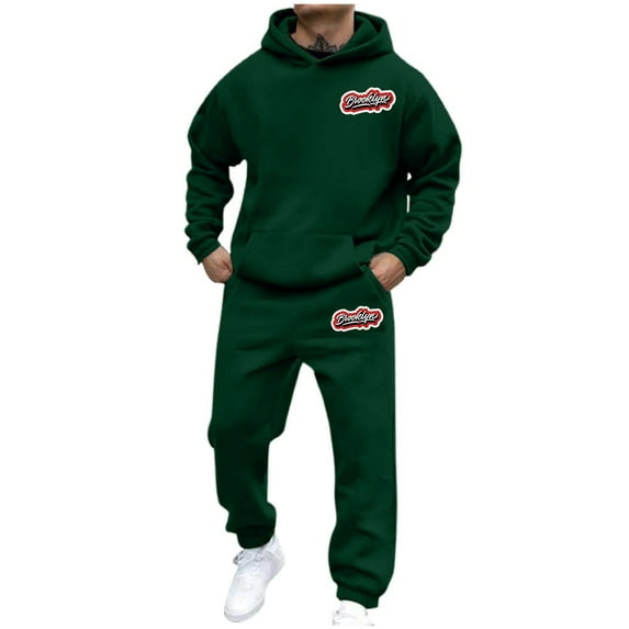 Zylarhe Men's And Women's Autumn And Winter Fashion Casual Letter Printed Sports Long Sleeved Hoodie Set Mens Thermal Sweatshirt
